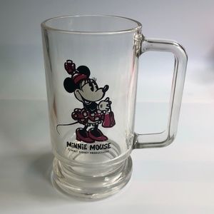 Minnie Mouse Glass Beer Mug Walt Disney